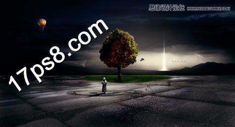Photoshop合成不死族暗夜巫师祈祷场景