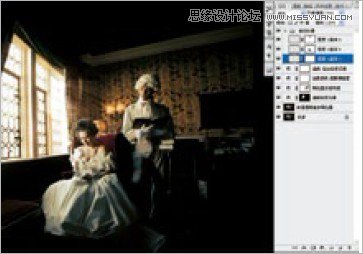 Photoshop调出欧洲中世纪复古婚纱照后期效果