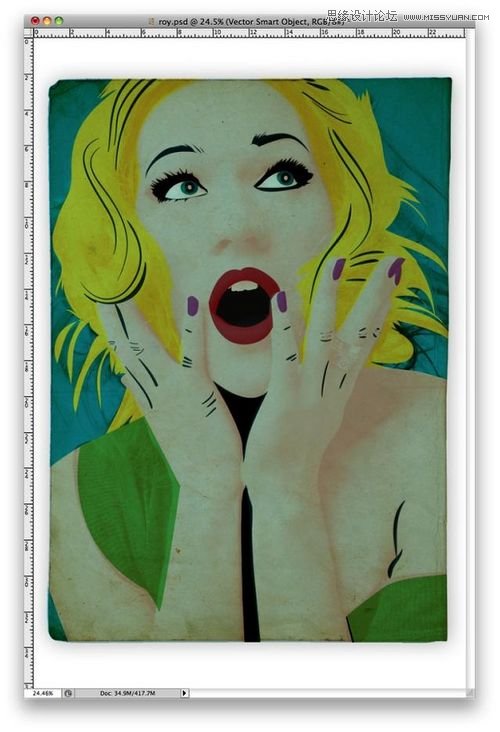 Photoshop与AI结合把人像处理成复古海报效果