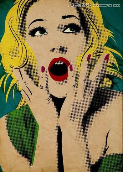 Photoshop与AI结合把人像处理成复古海报效果