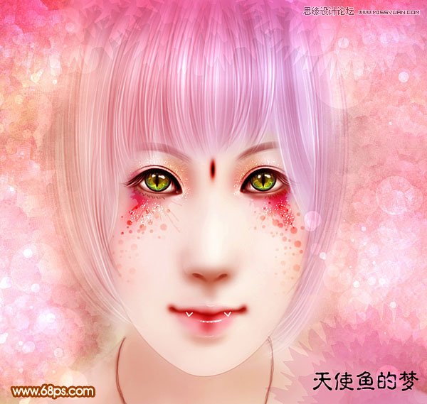 Photoshop给美女制作彩妆手绘教程
