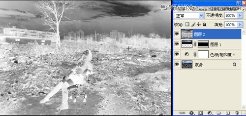 Photoshop调出做在废墟中的女孩战火颓废色彩