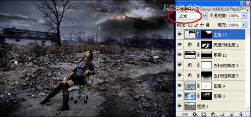 Photoshop调出做在废墟中的女孩战火颓废色彩