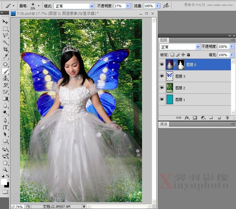 Photoshop合成梦幻的蝴蝶仙子效果