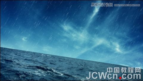 Photoshop合成雷雨交加的海面西方龙对船喷火画面