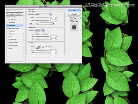 Photoshop创建清新的绿叶文字教程