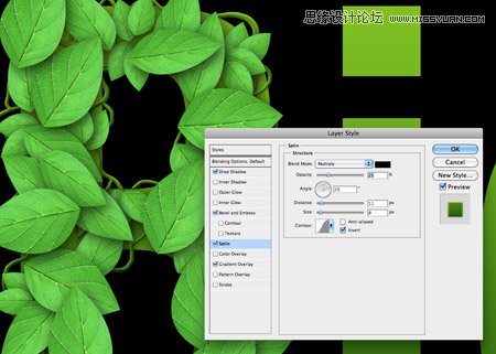 Photoshop创建清新的绿叶文字教程