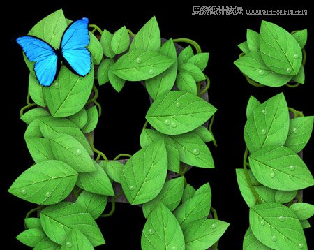 Photoshop创建清新的绿叶文字教程