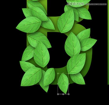 Photoshop创建清新的绿叶文字教程