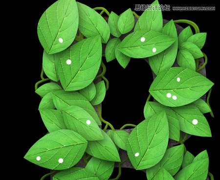 Photoshop创建清新的绿叶文字教程