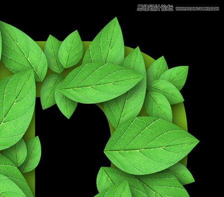 Photoshop创建清新的绿叶文字教程