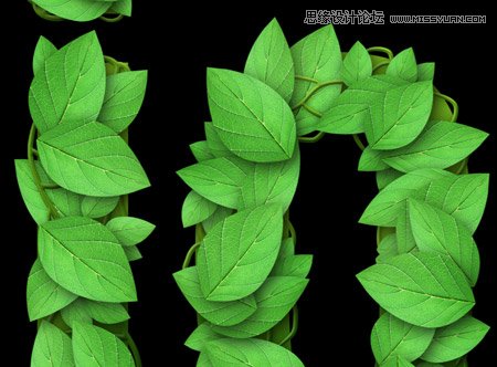 Photoshop创建清新的绿叶文字教程