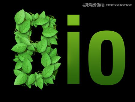 Photoshop创建清新的绿叶文字教程