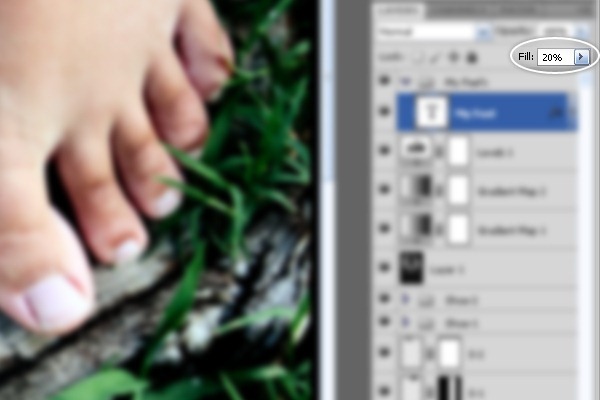 Photoshop合成长在脚上的神奇鞋子