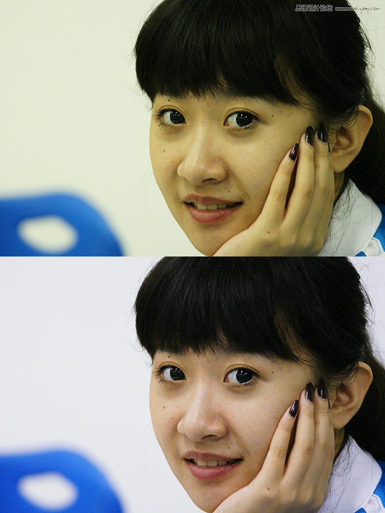 Photoshop给偏黄色人物校色以及后期修饰