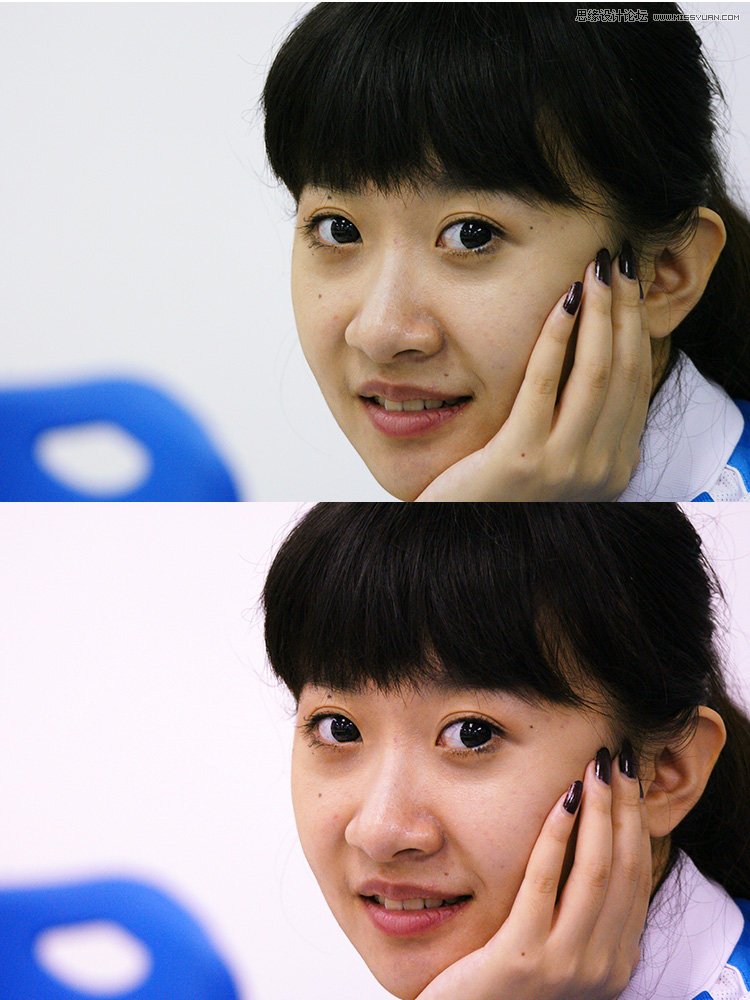 Photoshop给偏黄色人物校色以及后期修饰