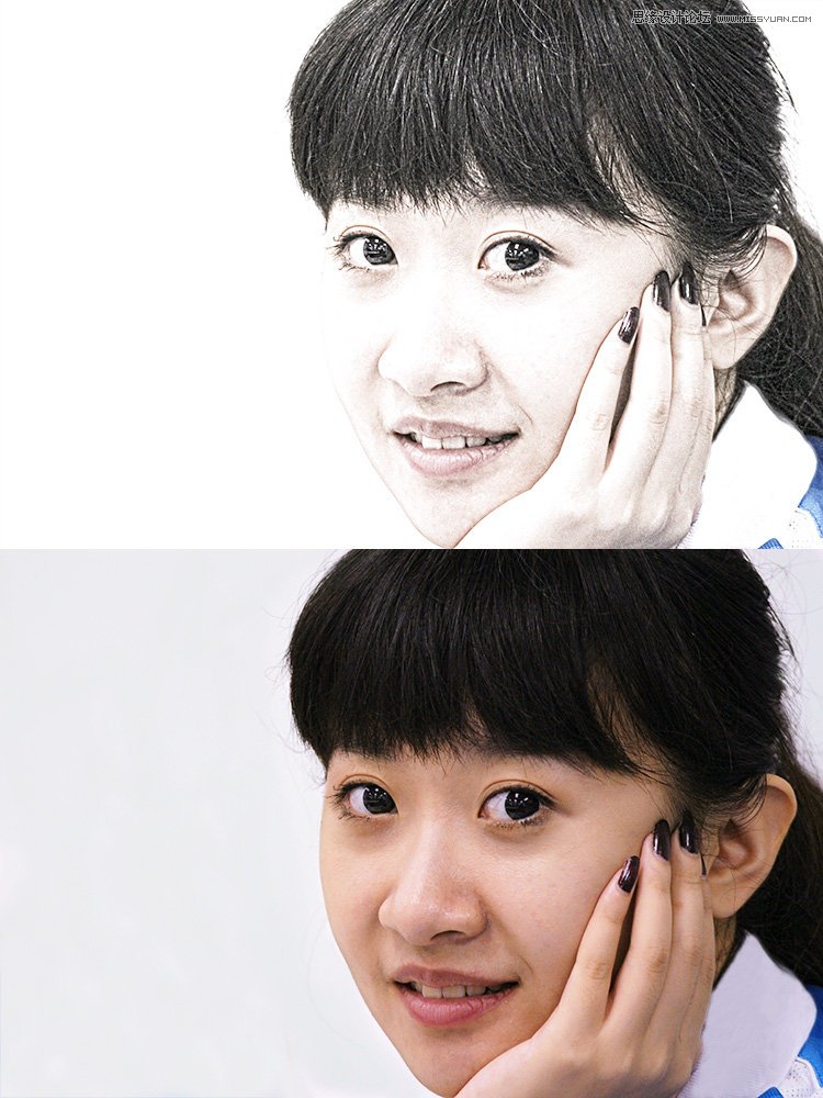 Photoshop给偏黄色人物校色以及后期修饰