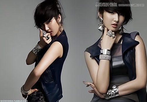 Photoshop简单为游戏美女调出炫彩蓝色调