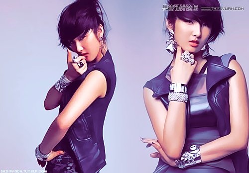 Photoshop简单为游戏美女调出炫彩蓝色调