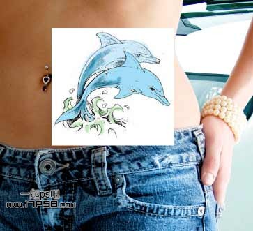 Photoshop制作海豚立体纹身效果