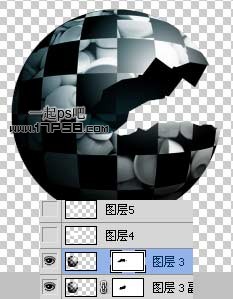 Photoshop制作支离破碎的球体效果