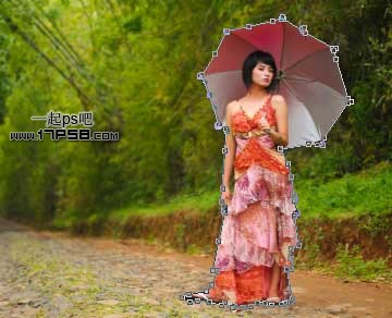 Photoshop合成夏天野外散布的美女场景