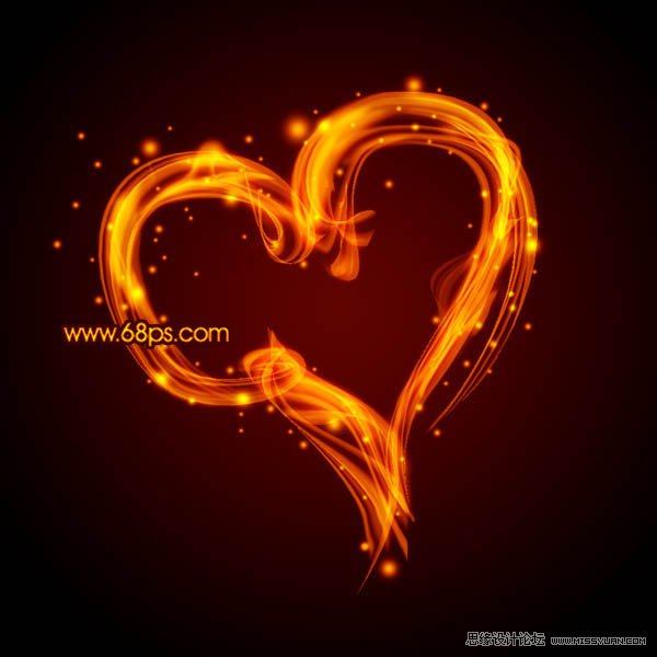 Photoshop打造漂亮的情人节火焰心形