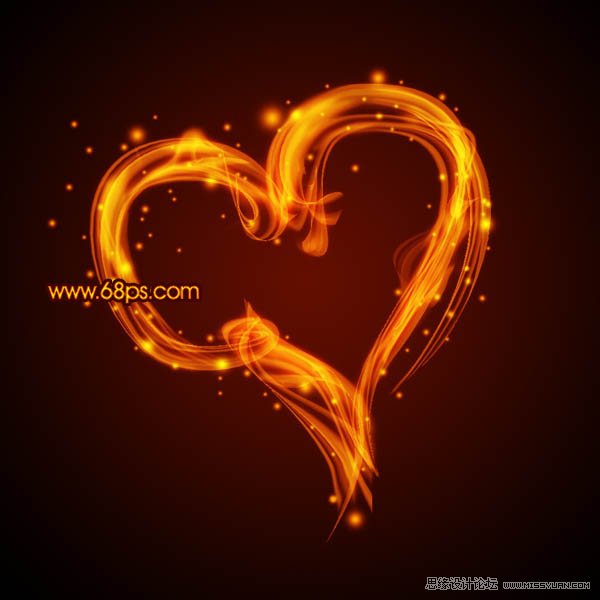 Photoshop打造漂亮的情人节火焰心形