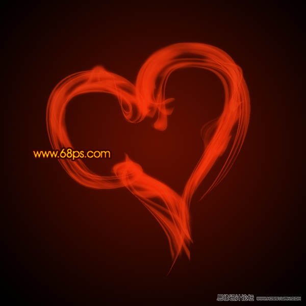 Photoshop打造漂亮的情人节火焰心形