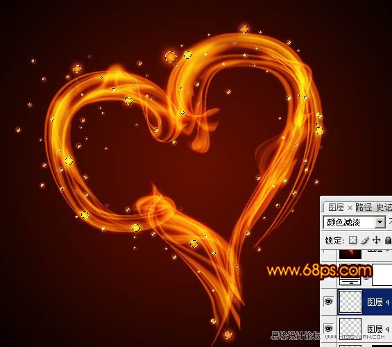 Photoshop打造漂亮的情人节火焰心形