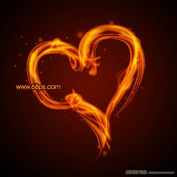 Photoshop打造漂亮的情人节火焰心形