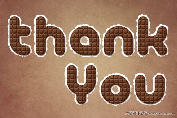 Photoshop制作可爱的巧克力糖果字