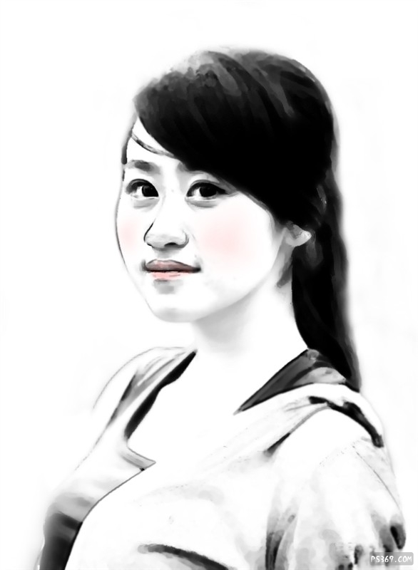 Photoshop为人物打造古典水墨效果