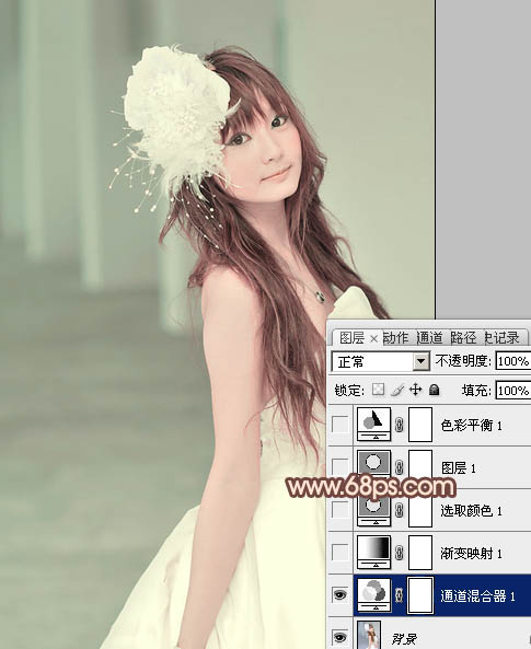 Photoshop调出日系甜美风格外景照片