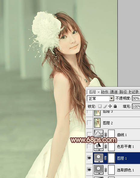 Photoshop调出日系甜美风格外景照片