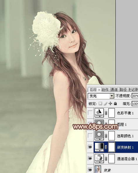 Photoshop调出日系甜美风格外景照片