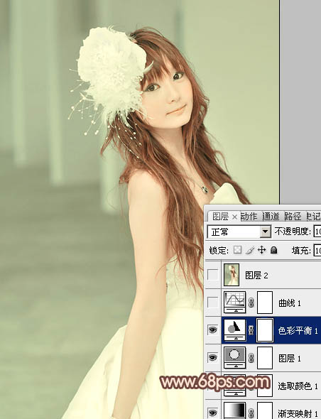 Photoshop调出日系甜美风格外景照片