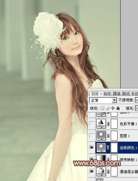 Photoshop调出日系甜美风格外景照片