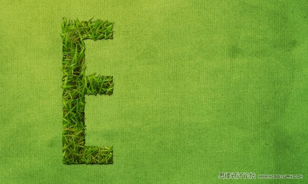 Photoshop制作超炫立体草坪文字