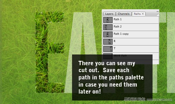 Photoshop制作超炫立体草坪文字