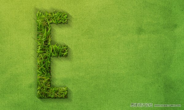 Photoshop制作超炫立体草坪文字