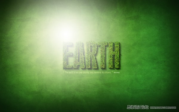 Photoshop制作超炫立体草坪文字