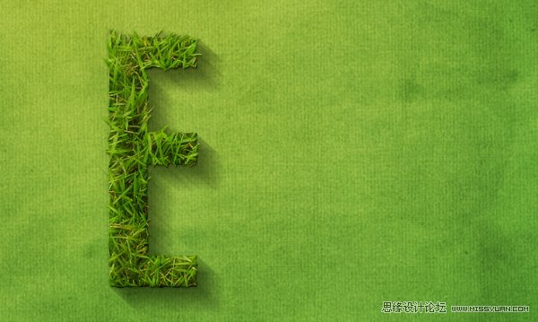 Photoshop制作超炫立体草坪文字