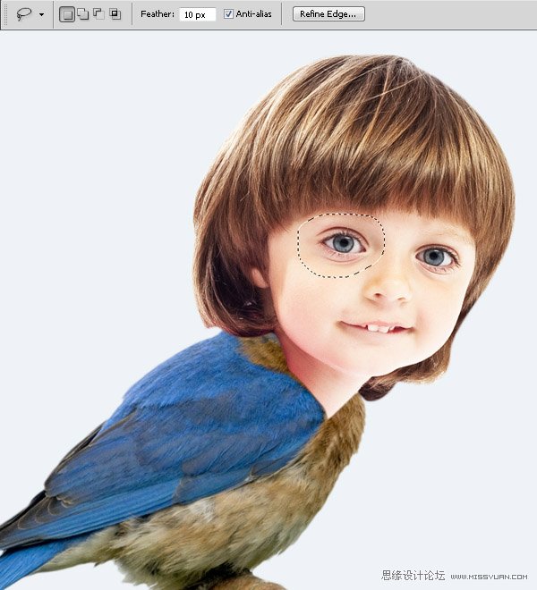 Photoshop合成教程:梦幻的小鸟女孩画像