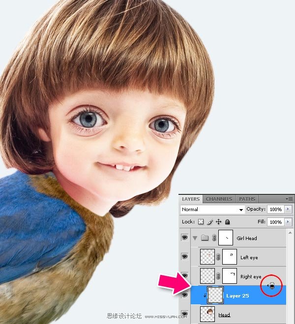 Photoshop合成教程:梦幻的小鸟女孩画像