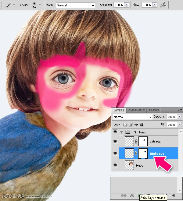 Photoshop合成教程:梦幻的小鸟女孩画像