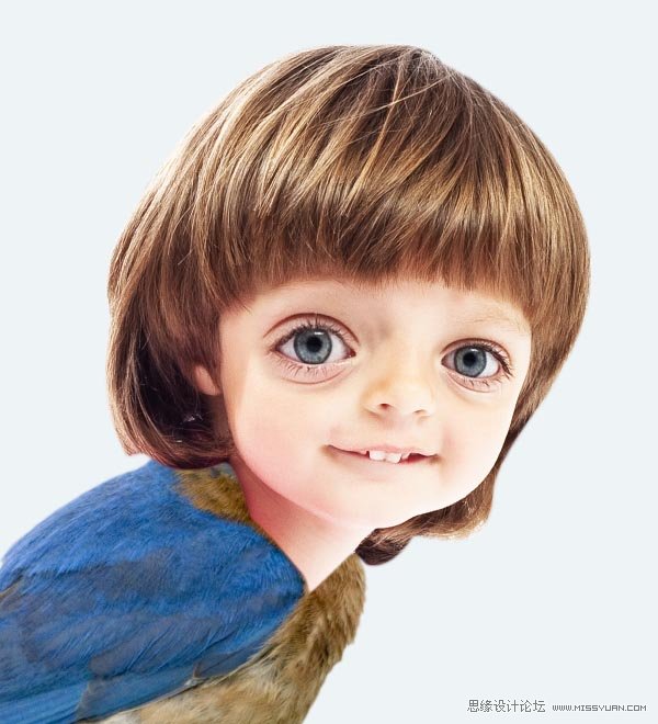 Photoshop合成教程:梦幻的小鸟女孩画像
