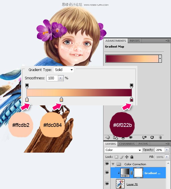 Photoshop合成教程:梦幻的小鸟女孩画像