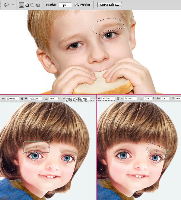 Photoshop合成教程:梦幻的小鸟女孩画像