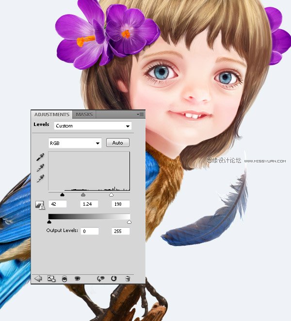 Photoshop合成教程:梦幻的小鸟女孩画像